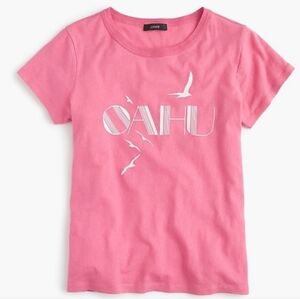 J Crew NWT Oahu Flamingo Pink Graphic tee